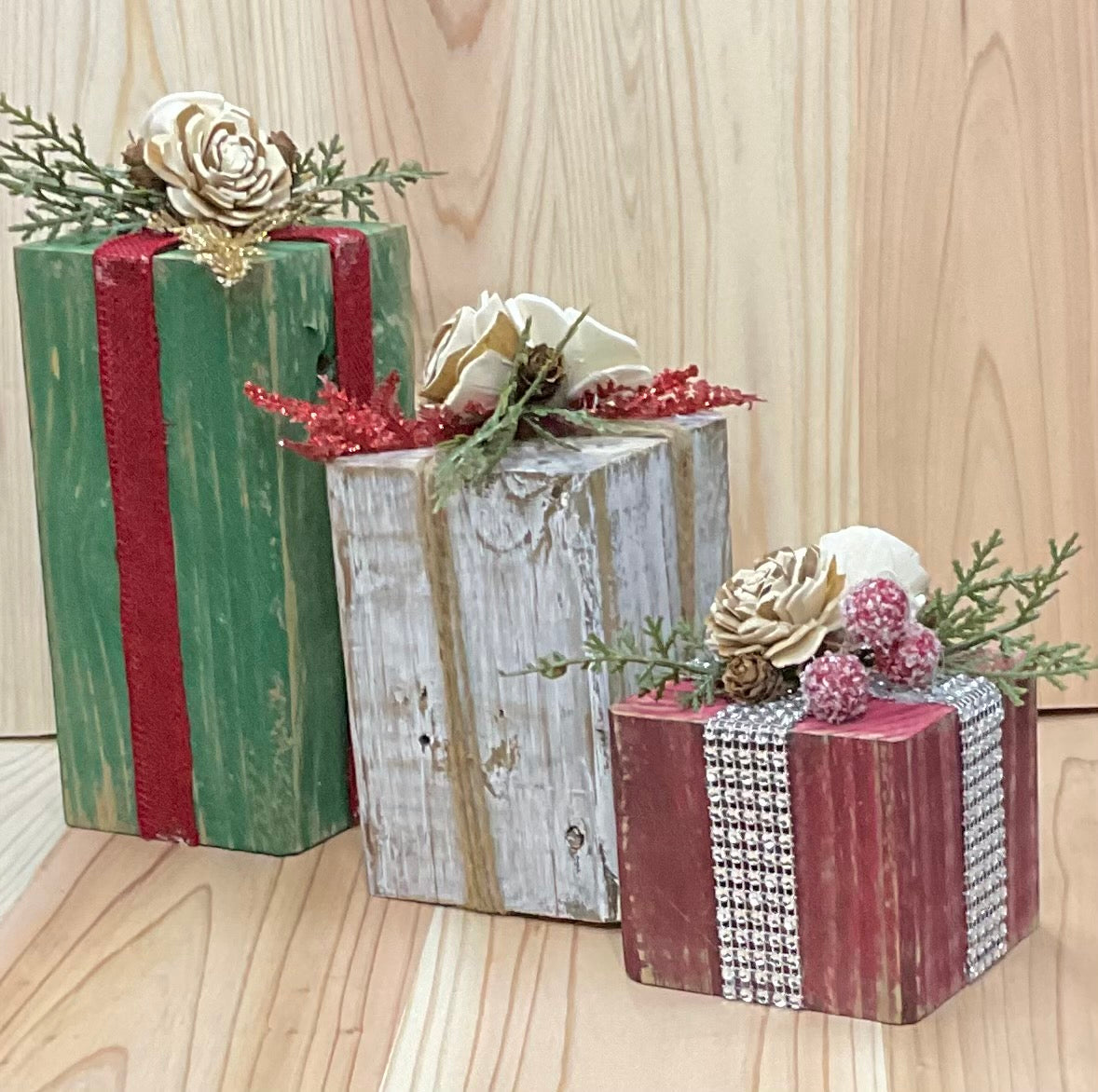 Tiered Christmas Present Blocks