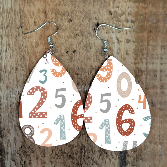 Boho Number Earrings